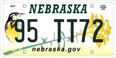 NE license plate 95TT72