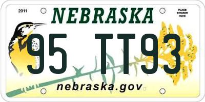 NE license plate 95TT93