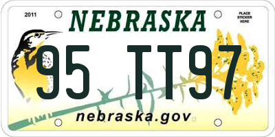 NE license plate 95TT97