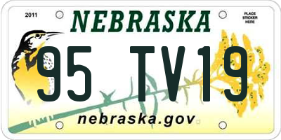 NE license plate 95TV19