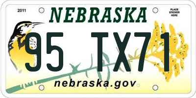 NE license plate 95TX71