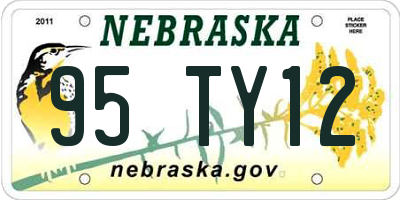 NE license plate 95TY12