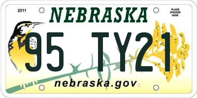 NE license plate 95TY21
