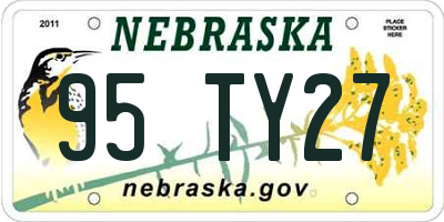 NE license plate 95TY27