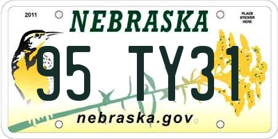 NE license plate 95TY31