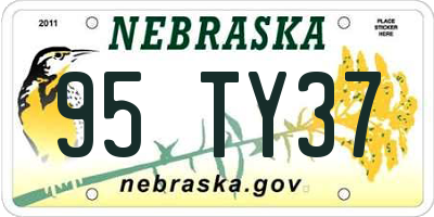 NE license plate 95TY37