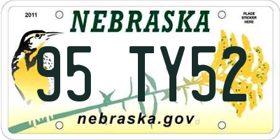 NE license plate 95TY52