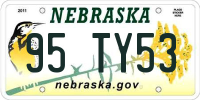 NE license plate 95TY53