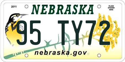 NE license plate 95TY72