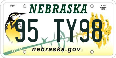 NE license plate 95TY98