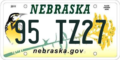 NE license plate 95TZ27