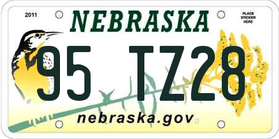 NE license plate 95TZ28