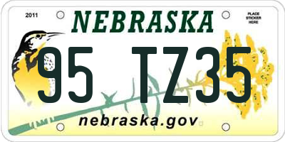 NE license plate 95TZ35