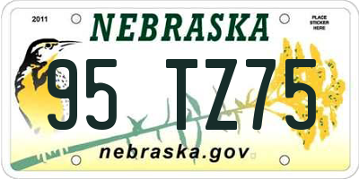 NE license plate 95TZ75