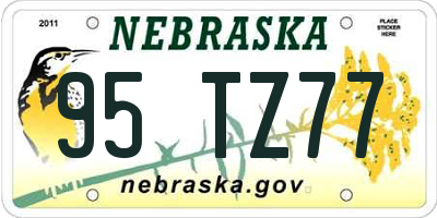 NE license plate 95TZ77