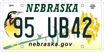NE license plate 95UB42