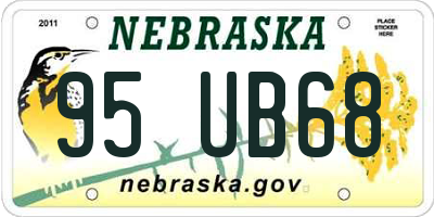 NE license plate 95UB68