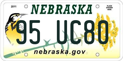 NE license plate 95UC80