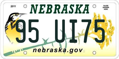 NE license plate 95UI75