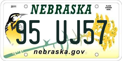 NE license plate 95UJ57