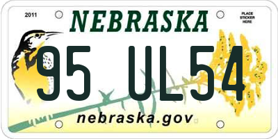 NE license plate 95UL54