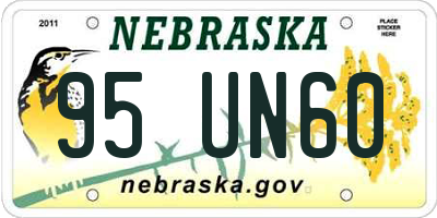 NE license plate 95UN60