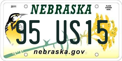 NE license plate 95US15