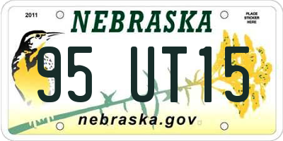 NE license plate 95UT15