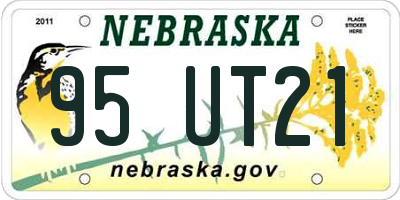 NE license plate 95UT21