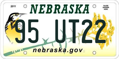 NE license plate 95UT22