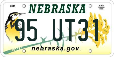 NE license plate 95UT31