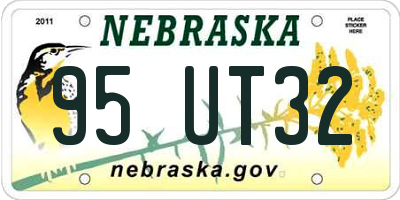 NE license plate 95UT32