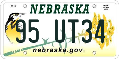 NE license plate 95UT34
