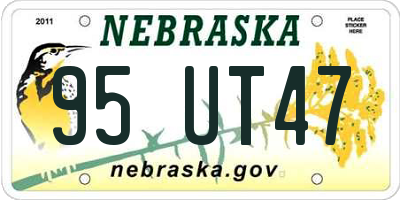 NE license plate 95UT47