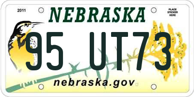 NE license plate 95UT73