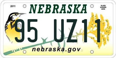 NE license plate 95UZ11
