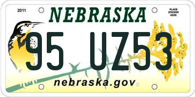 NE license plate 95UZ53