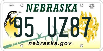 NE license plate 95UZ87