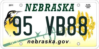 NE license plate 95VB88