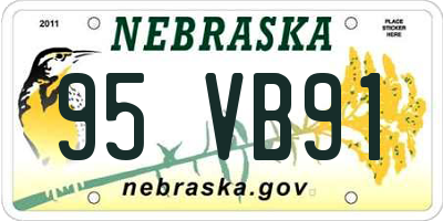 NE license plate 95VB91