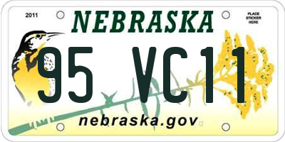 NE license plate 95VC11