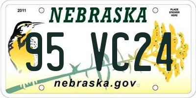 NE license plate 95VC24