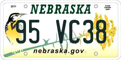 NE license plate 95VC38