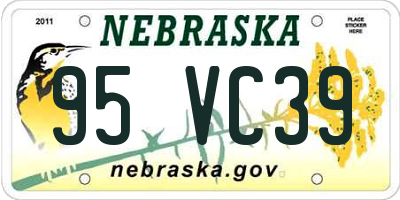 NE license plate 95VC39