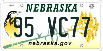NE license plate 95VC77