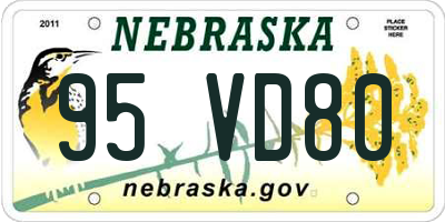 NE license plate 95VD80