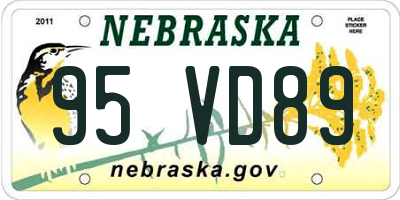 NE license plate 95VD89