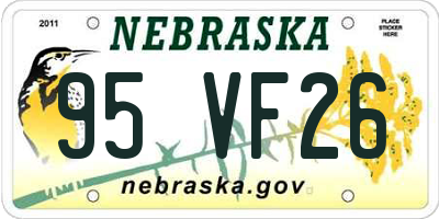 NE license plate 95VF26