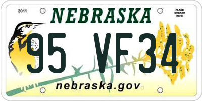 NE license plate 95VF34
