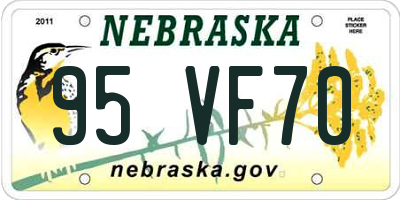 NE license plate 95VF70